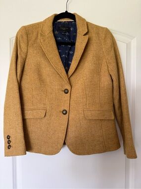Talbots Women's Mustard Herringbone Blazer Jacket